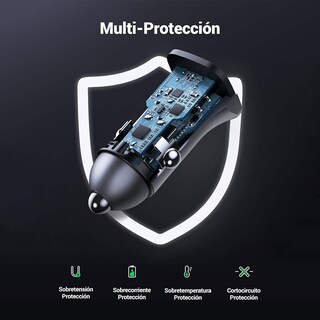Foto 6 | Foto 6 | Cargador De Auto Dual 30w Ugreen 40858 Usb-c + Usb-a De Carga Rápida