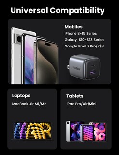 Foto 7 | Foto 7 | Cargador Ugreen Usb C Nexode Gan Plegable De 2 Puertos Para Iphone De 35 W - Venta Internacional.