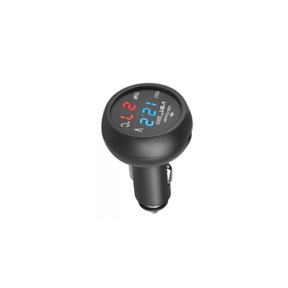 Foto 5 | Foto 5 | Cargador De Auto Usb, Voltímetro Y Termómetro De Led 3 En 1, Negro