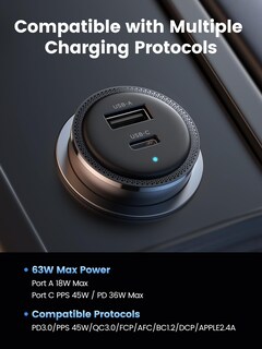 Foto 3 | Foto 3 | Cargador de Coche Ugreen, 63 W Usb C Pps 45 W - Venta Internacional