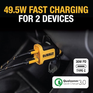 Foto 2 | Foto 2 | Adaptador De Cargador De Coche Dewalt Usb + Usb C 49,5 W Pd 30 W Qc 3.0 - Venta Internacional.