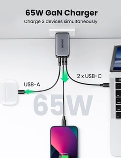 Foto 7 | Foto 7 | Cargador Ugreen Usb C Nexode De 65 W, 3 Puertos Gan Para Macbook Pro/air - Venta Internacional.