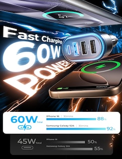 Foto 3 | Foto 3 | Cargador Usb Para Coche Lisen Super Fast 60 W Pd&qc3.0 De 4 Puertos Negro - Venta Internacional.