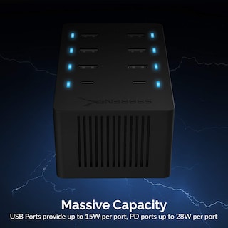 Foto 6 | Foto 6 | Cargador Sabrent 100w Usb De 8 Puertos Con 2 Puertos Pd Para La Familia - Venta Internacional.