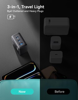 Foto 4 | Foto 4 | Cargador Usb C Iniu 65 W Pd De 3 Puertos Para Macbook Pro/air, Dell Xps - Venta Internacional.