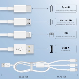 Foto 2 | Foto 2 | Cable De Carga Cyvensmart 3 En 1 Usb-a A Lightning/usb-c/micro - Venta Internacional.