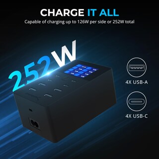 Foto 2 | Foto 2 | Cargador Sabrent De 252 W Con 8 Puertos Usb Pd 3.0 Con Pantalla Lcd Para Usb-c/a - Venta Internacional.