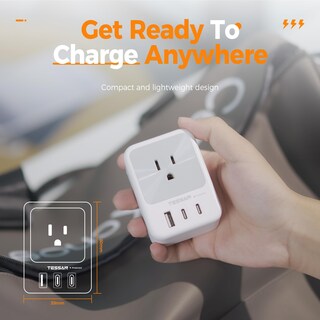 Foto 6 | Foto 6 | Divisor De Enchufe De Pared Usb Con Enchufe Múltiple, Protector Contra Sobretensiones Tessan - Venta Internacional.