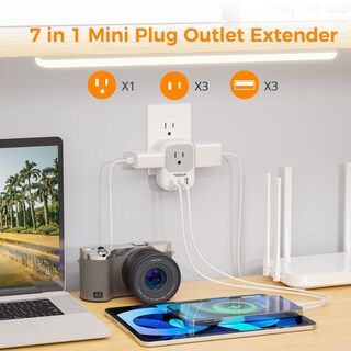 Foto 3 | Foto 3 | Bloque De Cargador Usb Tessan, Adaptador De Enchufe Usb Con 4 Salidas De Ca Y 3 Puertos Usb - Venta Internacional.