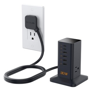 Foto 1 | Foto 1 | Estación De Carga Usb Tessan 9 En 1 De 30 W Con Protector Contra Sobretensiones - Venta Internacional.