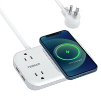 Cargador Inalámbrico Power Strip Tessan Small De 2 Salidas, 2 Usb Y 1 Usb - Venta Internacional.