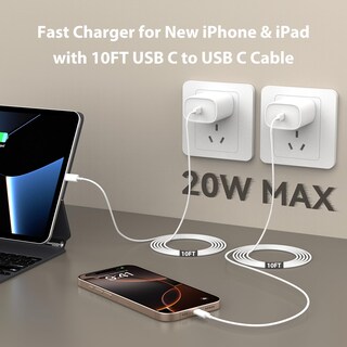 Foto 3 | Foto 3 | Cargador Ubearkk Usb C De 20 W Para Iphone 15/16 Con Cable De 10 Pies - Venta Internacional.