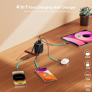 Foto 4 | Foto 4 | Cargador Ivanky 4 En 1 Retráctil Gan 45w Más Pequeño Para Iphone - Venta Internacional.