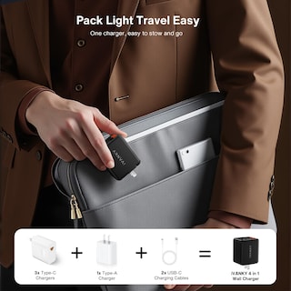 Foto 5 | Foto 5 | Cargador De Pared Retráctil Ivanky De 84 W Con Cables Duales Usb-c 4 En 1 - Venta Internacional.