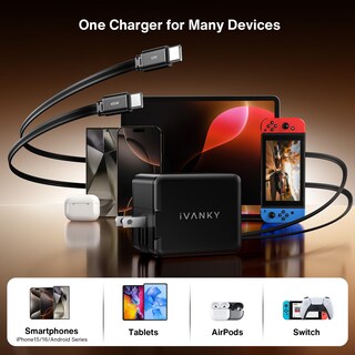 Foto 7 | Foto 7 | Cargador De Pared Retráctil Ivanky De 84 W Con Cables Duales Usb-c 4 En 1 - Venta Internacional.