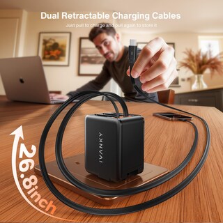 Foto 2 | Foto 2 | Cargador De Pared Retráctil Ivanky De 84 W Con Cables Duales Usb-c 4 En 1 - Venta Internacional.