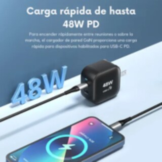 Foto 4 | Foto 4 | Mr. Gadgets Cubo Adaptador De Corriente Power Cube 48w Cargador Carga Ultra Rápida Pd Qc Gan 2 Puertos Usb-c Usb-a Compacto