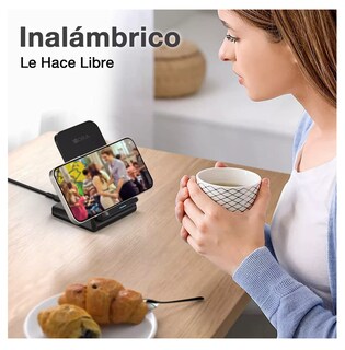 Foto 5 | Foto 5 | Cargador Inalámbrico 15w, Soporte Del Celular, Para Iphone 11/12/13/14/15, Y Otros Dispositivos Negro