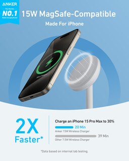 Foto 2 | Foto 2 | Soporte De Cargador Inalámbrico Anker Maggo Para Iphone 16 15w Qi2 - Venta Internacional.
