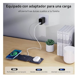 Foto 4 | Foto 4 | Estaciones Cargador Inalambrico Magnética 3 En 1 Portátil Negro