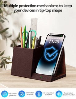 Foto 7 | Foto 7 | Soporte Para Bolígrafos Con Cargador Inalámbrico Compatible Con Iphone - Venta Internacional.