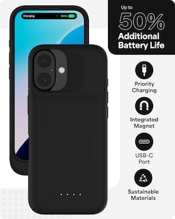 Foto 3 | Foto 3 | Funda De Batería Mophie Juice Pack Para Iphone 16 +50% Negra - Venta Internacional.