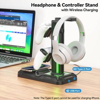 Foto 2 | Foto 2 | Soporte Para Auriculares Y Mando Con Carga Inalámbrica Kdd - Venta Internacional.