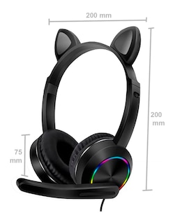 Foto 2 | Foto 2 | Auriculares Oreja de Gato Petukita Box Gaming color Negro