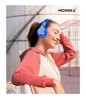 Foto 5 | Foto 5 | Audífono Diadema Inalámbrico Moreka Plegable Azul