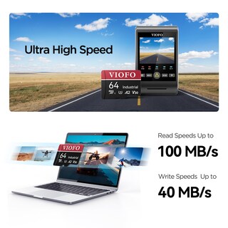 Foto 2 | Foto 2 | Tarjeta Microsd Viofo 64gb De Grado Industrial U3 A2 V30 Con Adaptador - Venta Internacional.