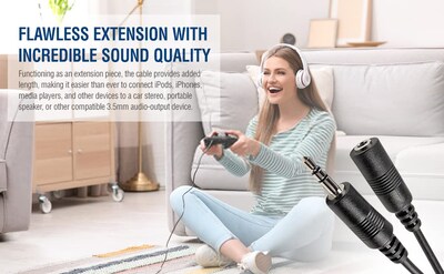 Foto 7 | Foto 7 | Cable De Extensión De Audio Imbaprice, 3,5 Mm, Macho A Hembra, 3,6 M - Venta Internacional.