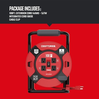 Foto 3 | Foto 3 | Carrete De Cable De Extensión Retráctil Craftsman De 30 M Con 4 Salidas - Venta Internacional.