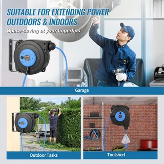 Foto 6 | Foto 6 | Carrete Retráctil De Cable De Extensión Vevor, 30 Pies, 10 A, 125 V, Azul - Venta Internacional.