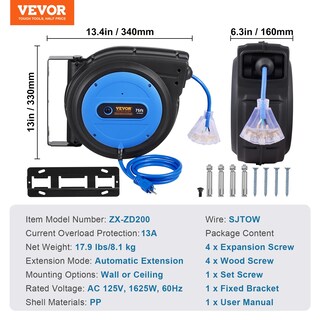 Foto 7 | Foto 7 | Carrete De Cable De Extensión Retráctil Vevor 75 Pies 14 Awg/3c Sjtow - Venta Internacional.