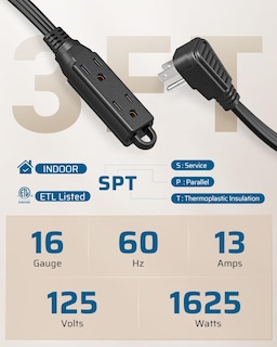 Foto 2 | Foto 2 | Cable De Extensión Dewenwils De 3 Salidas, 3 Pies, 16/3 Awg Para Interiores, Negro, Paquete De 2 - Venta Internacional.