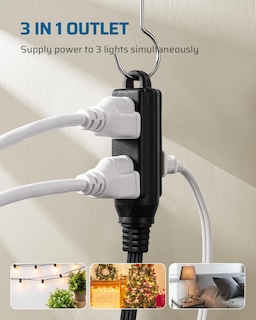 Foto 7 | Foto 7 | Cable De Extensión Dewenwils De 3 Salidas, 3 Pies, 16/3 Awg Para Interiores, Negro, Paquete De 2 - Venta Internacional.