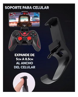 Foto 3 | Foto 3 | Control Bluetooth Android Pc Con Soporte, Negro/rojo