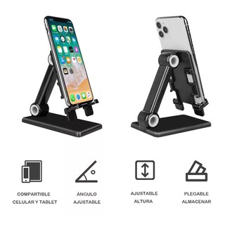 Foto 2 | Foto 2 | Soporte De Escritorio Para Celular Plegable Y Ajustable Eo Safe Imports Esi-10267 Negro