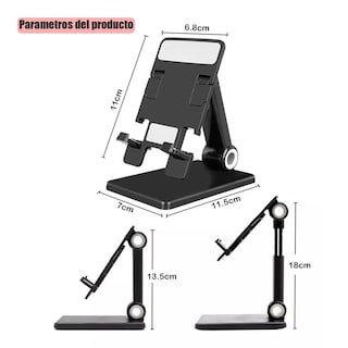 Foto 4 | Foto 4 | Soporte De Escritorio Para Celular Plegable Y Ajustable Eo Safe Imports Esi-10267 Negro