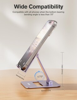 Foto 3 | Foto 3 | Soporte Para Teléfono Móvil Nulaxy Dual Plegable, Paquete De 2, Color Morado - Venta Internacional.