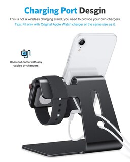 Foto 4 | Foto 4 | Soporte Omoton Para Apple Watch Y Iphone, Color Negro - Venta Internacional.