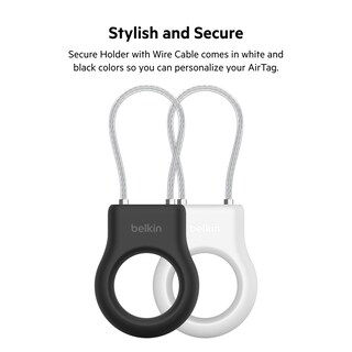 Foto 6 | Foto 6 | Soporte Seguro Airtag Belkin Con Cable De Alambre Negro/blanco, Paquete De 4 - Venta Internacional.