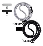 Colgantes Y Correas Celular Cuerpo Moda Ajustable 10mm 2 Pzs, Negro + Gris