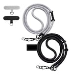 Colgantes Y Correas Celular Cuerpo Moda Ajustable 10mm 2 Pzs, Negro + Gris