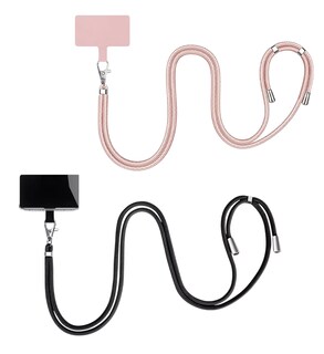 Foto 1 | Foto 1 | Correa Para Celular Cuerpo Cruzado Ajustable 2 Pzs, Negro + Rosa