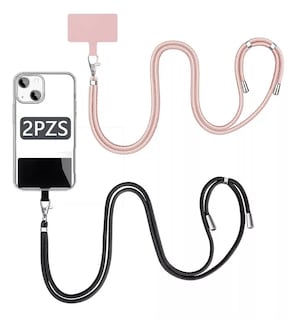 Foto 4 | Foto 4 | Correa Para Celular Cuerpo Cruzado Ajustable 2 Pzs, Negro + Rosa
