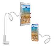 Soporte para Tablet y Celular Malubero color Blanco Flexible Tipo Brazo 360