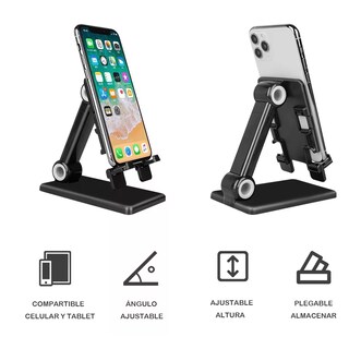 Foto 2 | Foto 2 | Soporte de Escritorio BELUG para Celular Plegable y Ajustable Negro