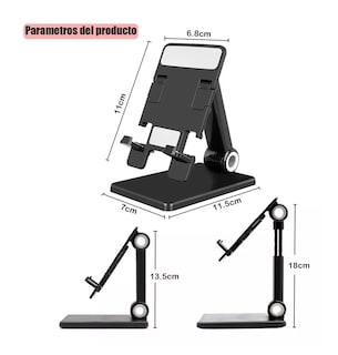 Foto 4 | Foto 4 | Soporte de Escritorio BELUG para Celular Plegable y Ajustable Negro