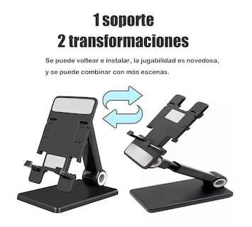 Foto 5 | Foto 5 | Soporte de Escritorio BELUG para Celular Plegable y Ajustable Negro